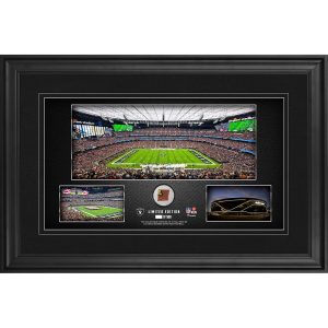 Raiders Authentic 10" x 18" Stadium Panoramic Collage with a Piece of Game-Used Football